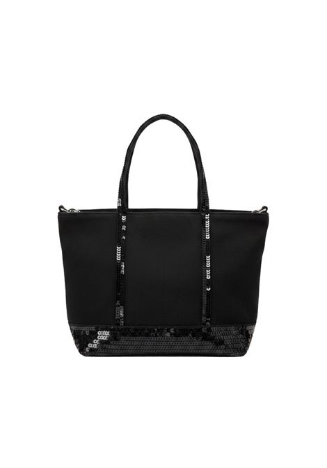 Vanessa Bruno Leather-Trimmed Canvas Cabas XS Tote Bag with Sequins - Black Vanessa Bruno |  | 0PVE31-V40410999